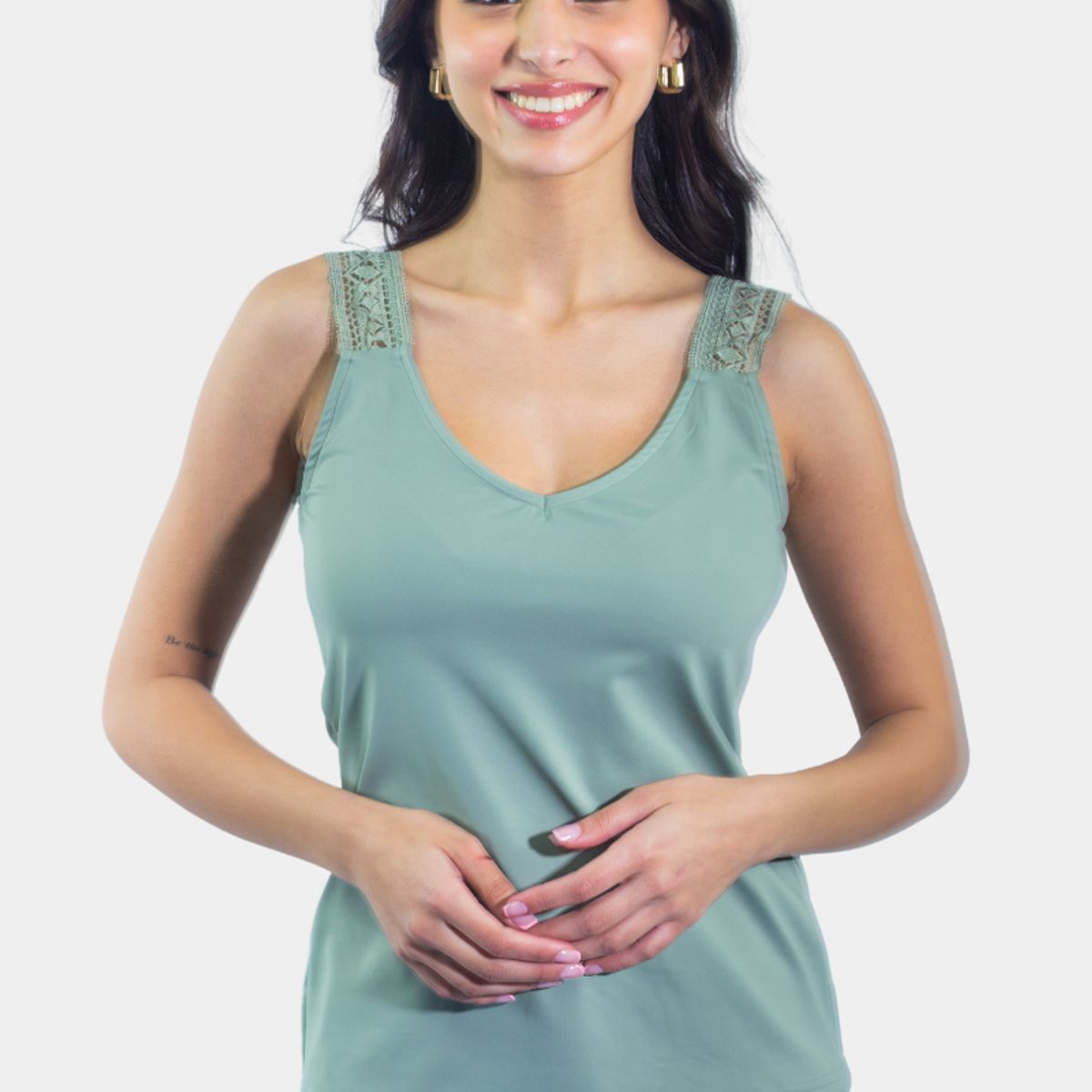 TENTATION - Top Poliamida Cruzada Olive Tentation