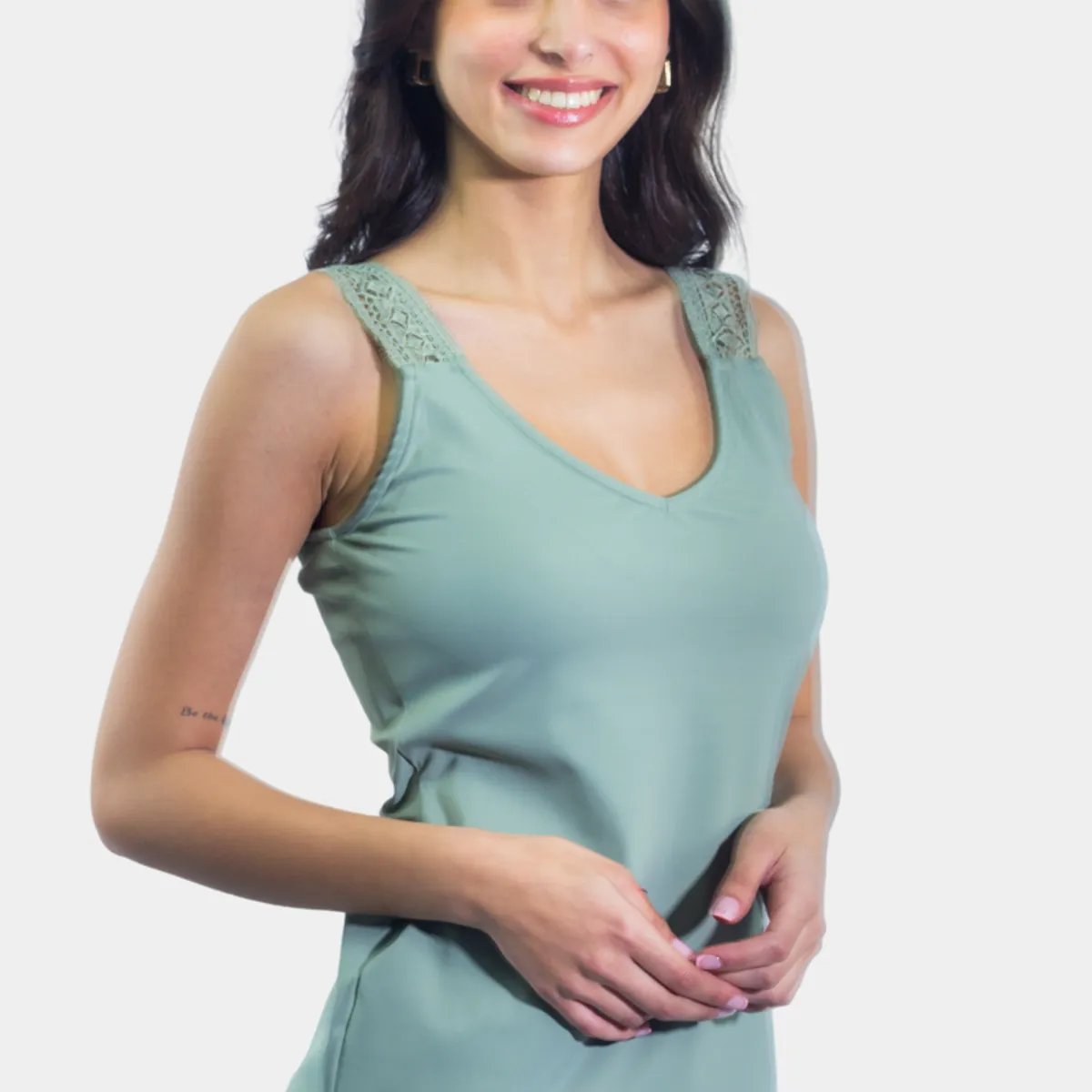 TENTATION - Top Poliamida Cruzada Olive Tentation