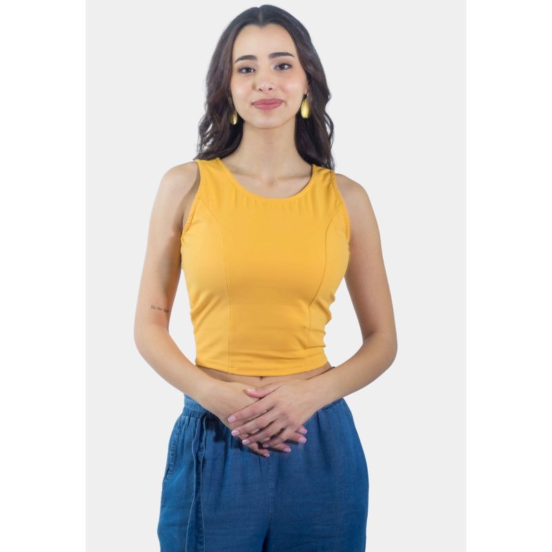 TENTATION - Top Poliamida Amarra Mostaza Tentation