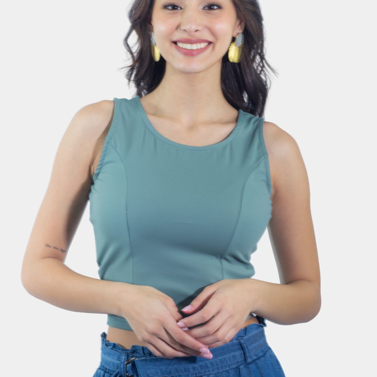 TENTATION - Top Poliamida Amarra Verde Tentation