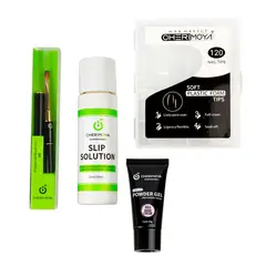 GENERICO - Kit de Polygel Set para Uñas Powder Gel Negro