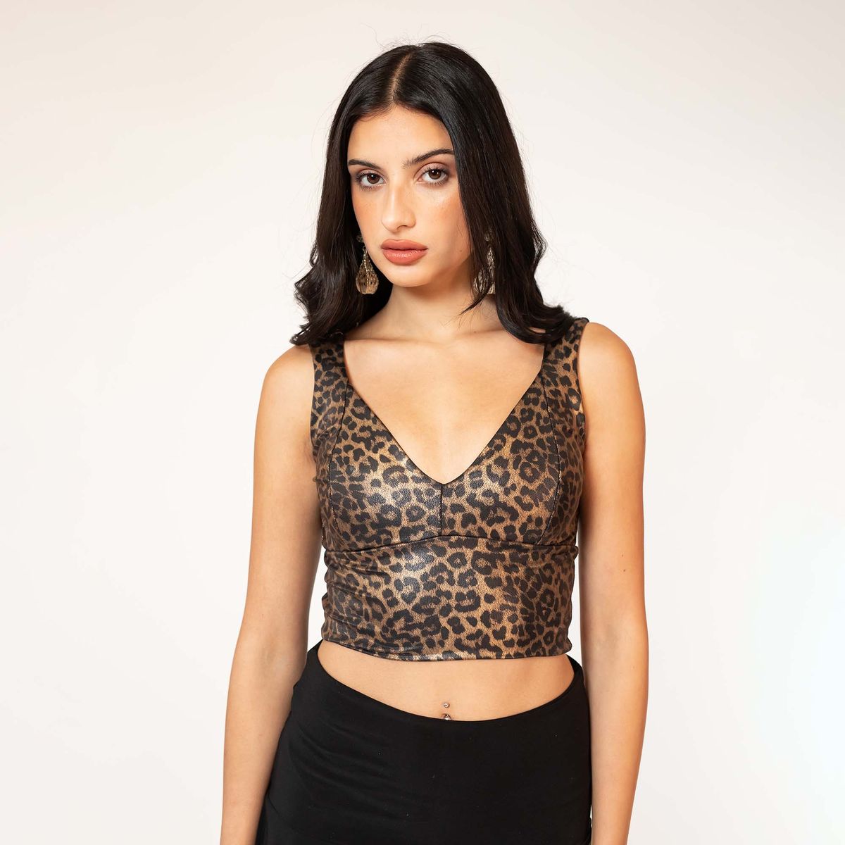 NATALIA SEGUEL - Crop Top Vera Animal Print Brillos Natalia Seguel
