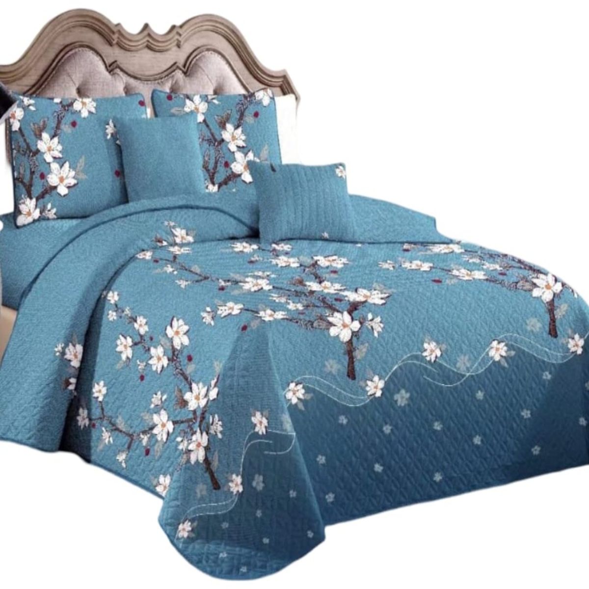 GENERICO - Cubrecama Quilt Verano 2 Plazas + 2 Fundas Almohada D14