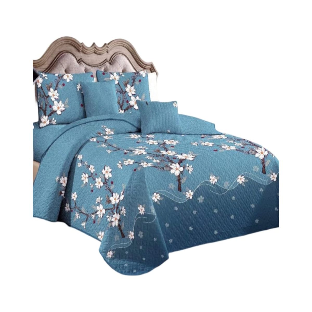 GENERICO - Cubrecama Quilt Verano 2 Plazas + 2 Fundas Almohada D14