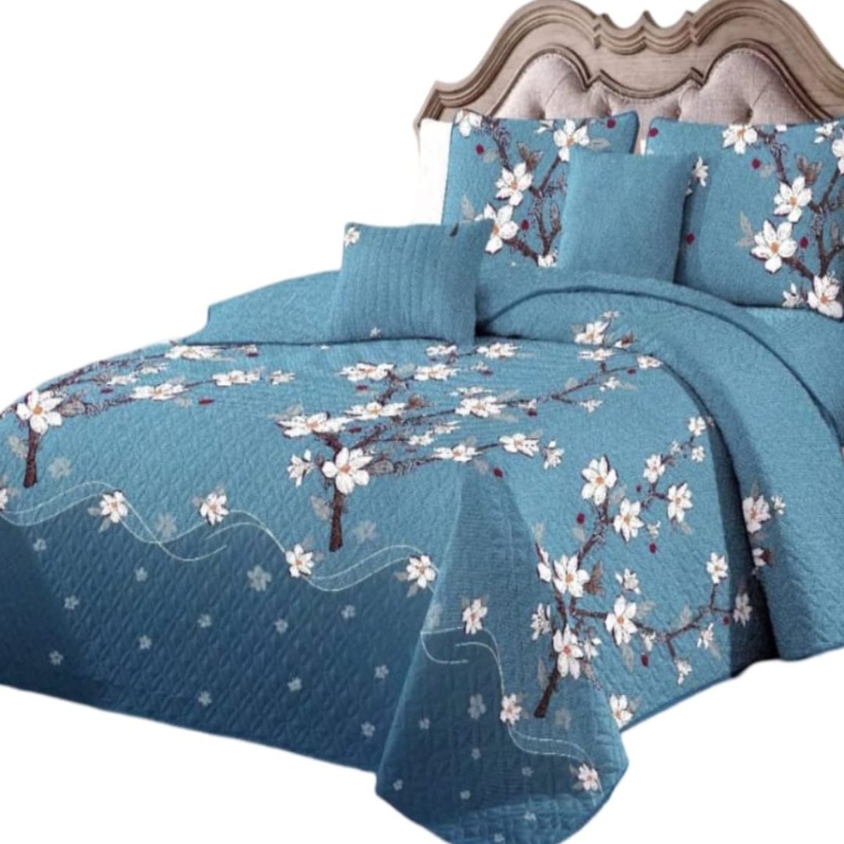 GENERICO - Cubrecama Quilt Verano 2 Plazas + 2 Fundas Almohada D14