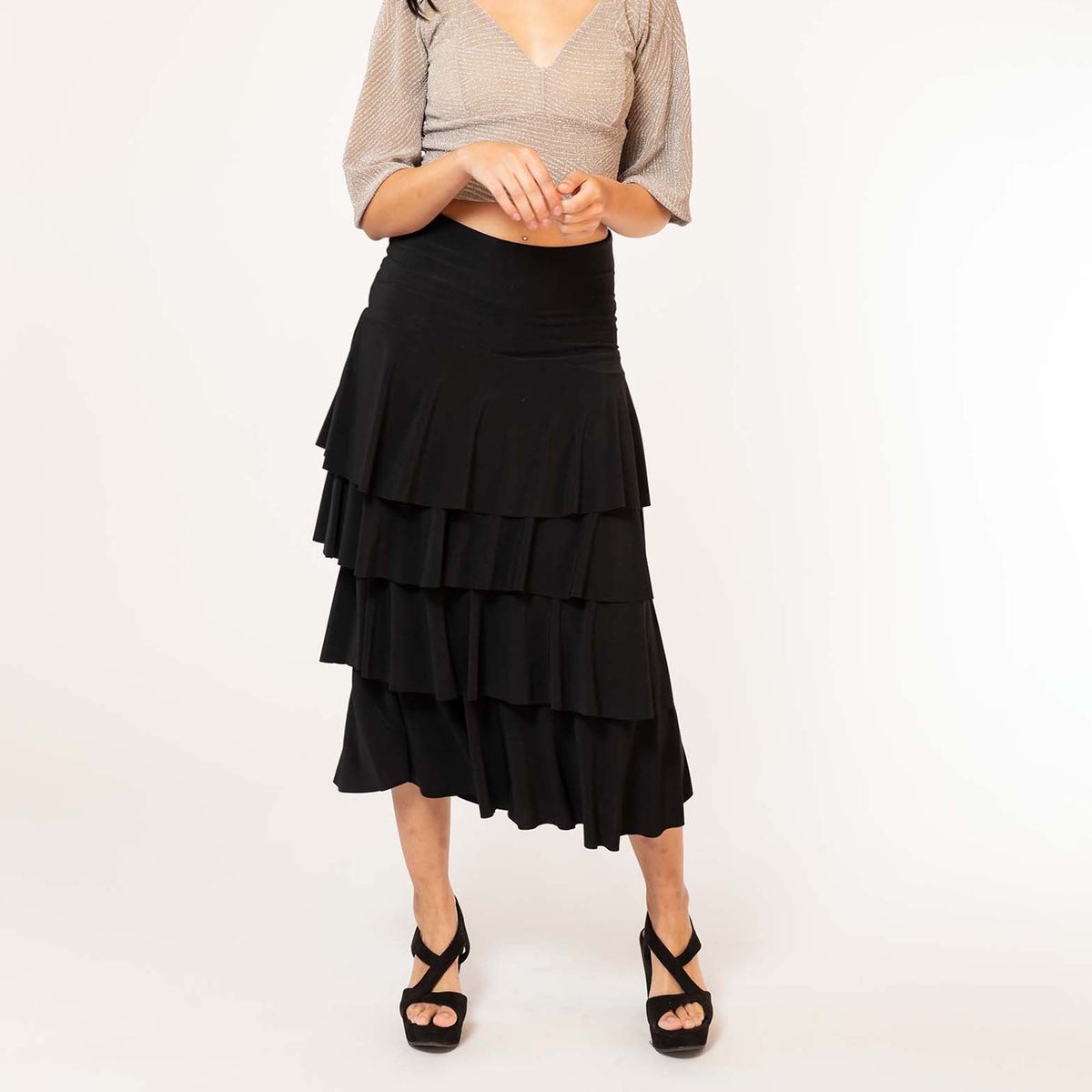 NATALIA SEGUEL - Falda Capitas Negro Natalia Seguel