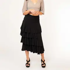 NATALIA SEGUEL - Falda Capitas Negro