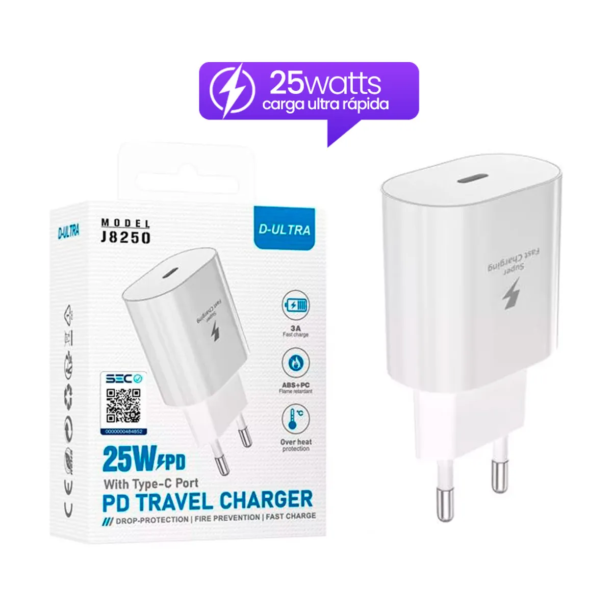ULTRA - Enchufe Cargador Carga Ultra Rapida 25w Usb-c