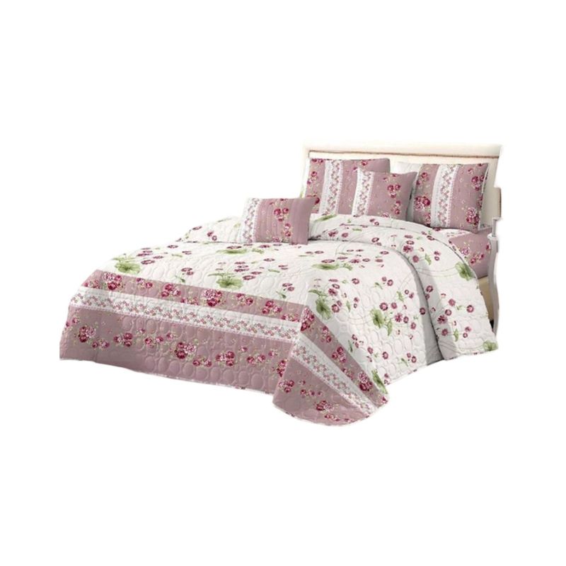 GENERICO - Cubrecama Quilt Verano King + 2 Fundas Almohada D8