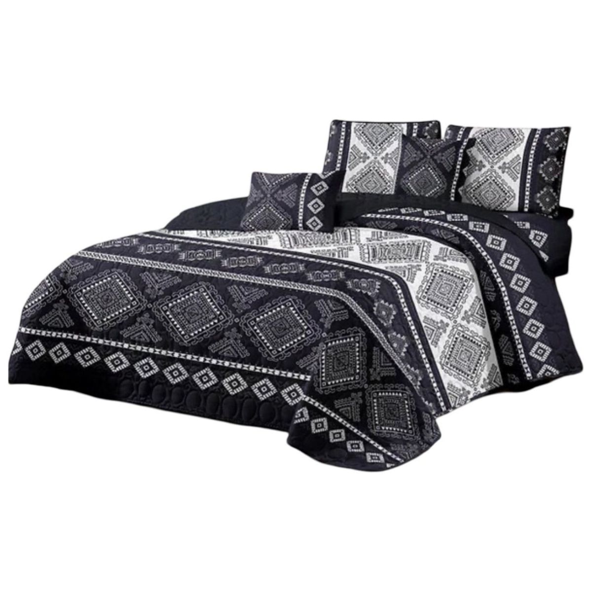 GENERICO - Cubrecama Quilt Verano King + 2 Fundas Almohada D4