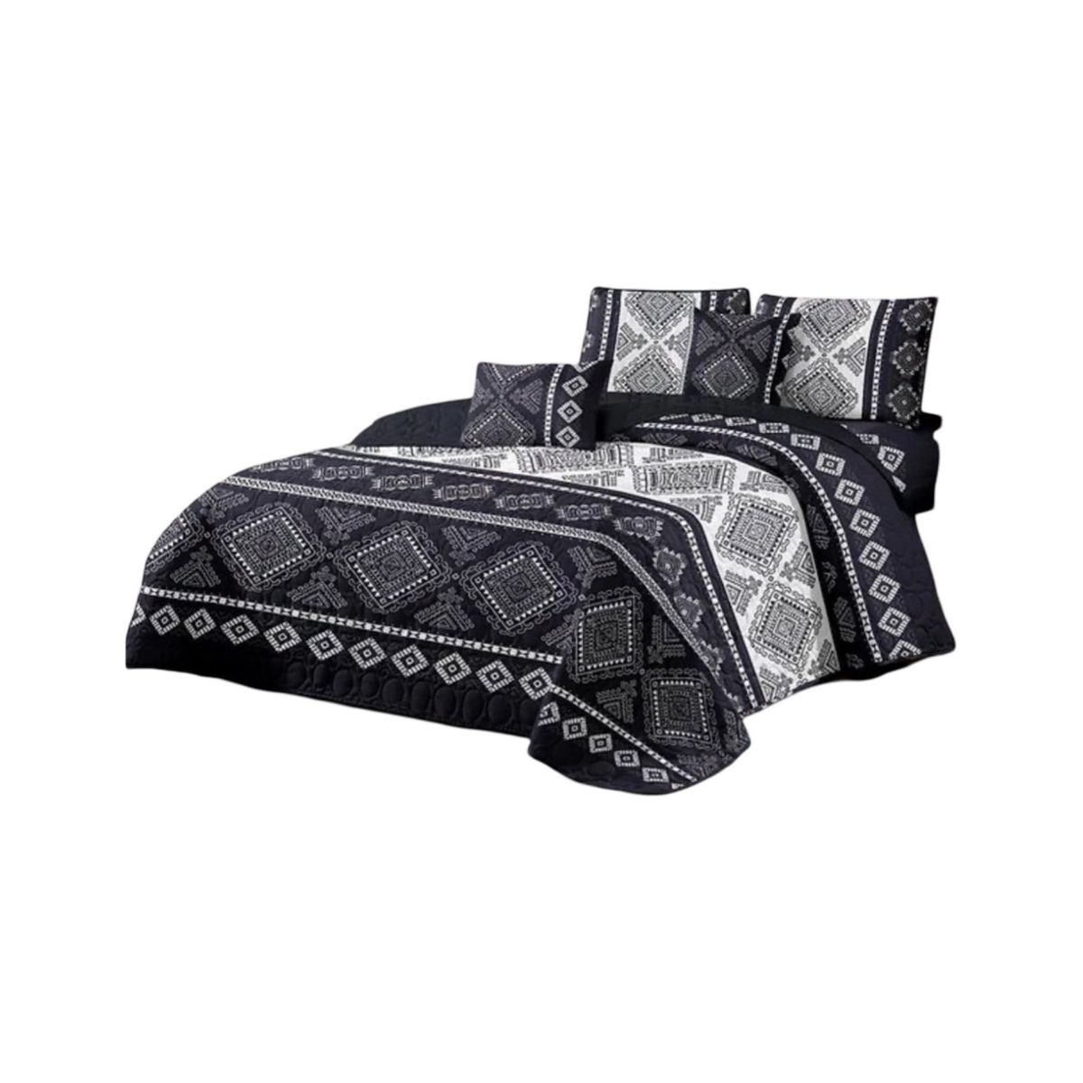 GENERICO - Cubrecama Quilt Verano King + 2 Fundas Almohada D4