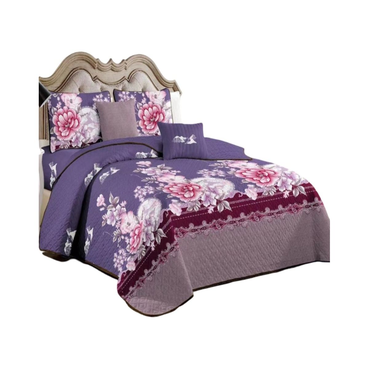 GENERICO - Cubrecama Quilt Verano 2 Plazas + 2 Fundas Almohada D13