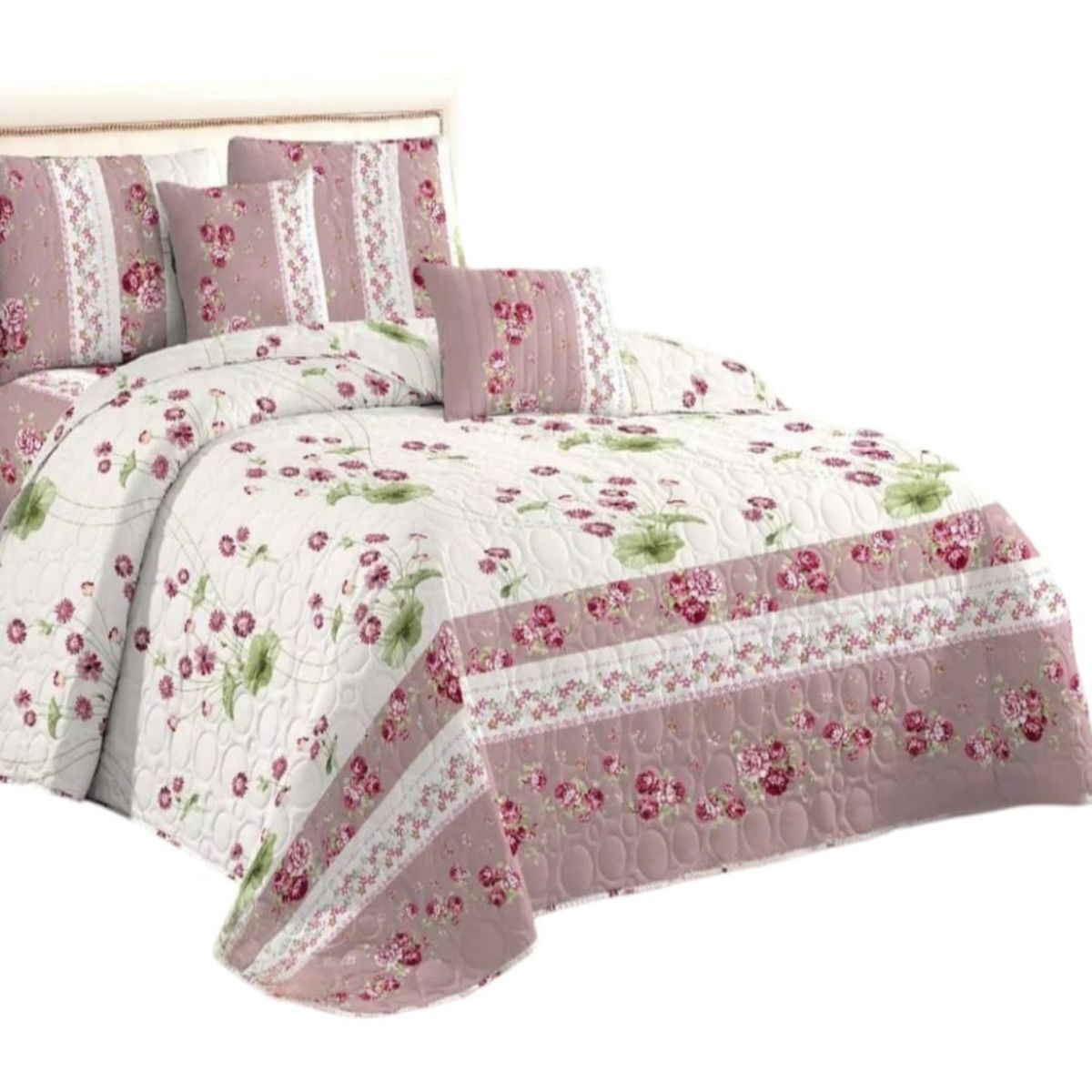 GENERICO - Cubrecama Quilt Verano 2 Plazas + 2 Fundas Almohada D3