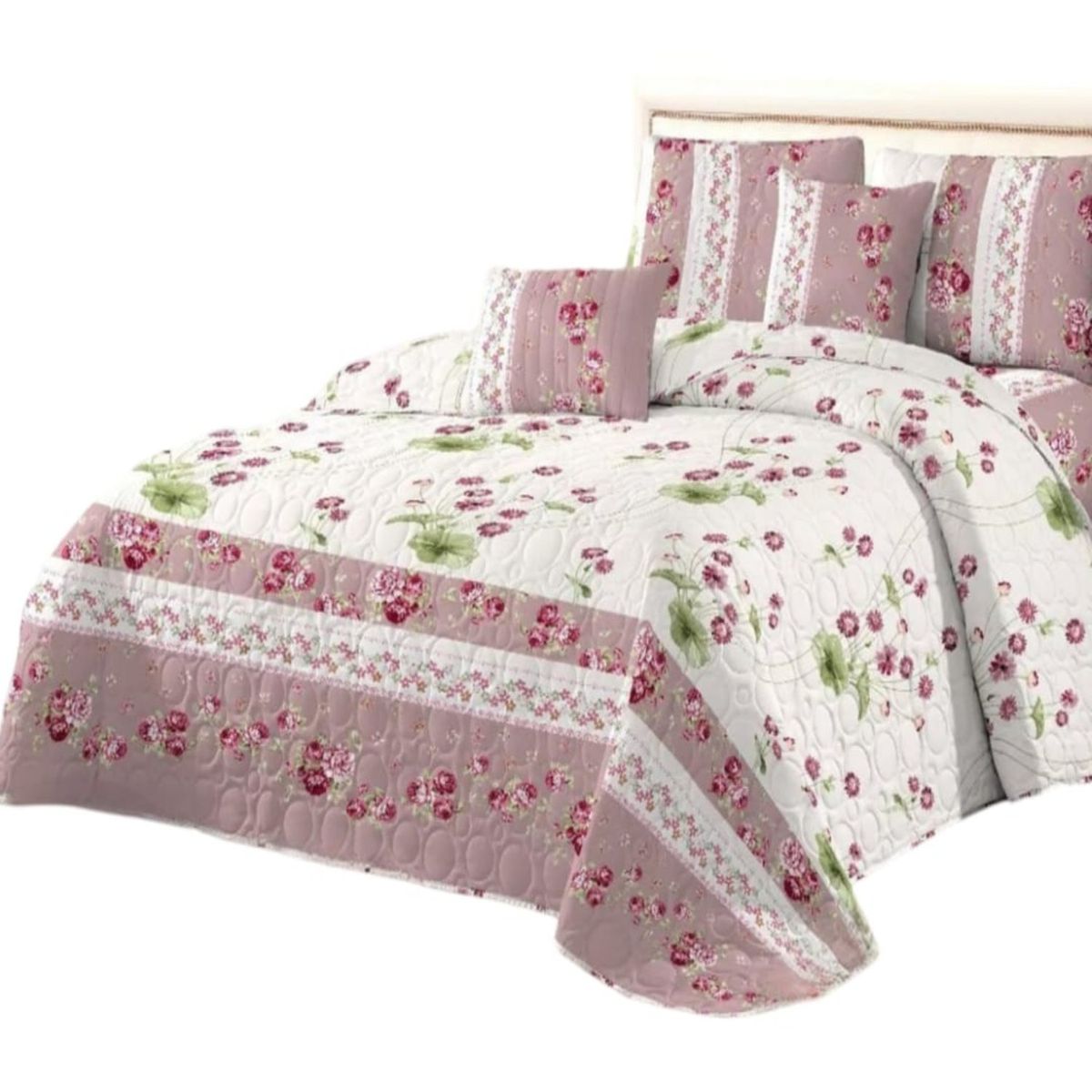 GENERICO - Cubrecama Quilt Verano 2 Plazas + 2 Fundas Almohada D3