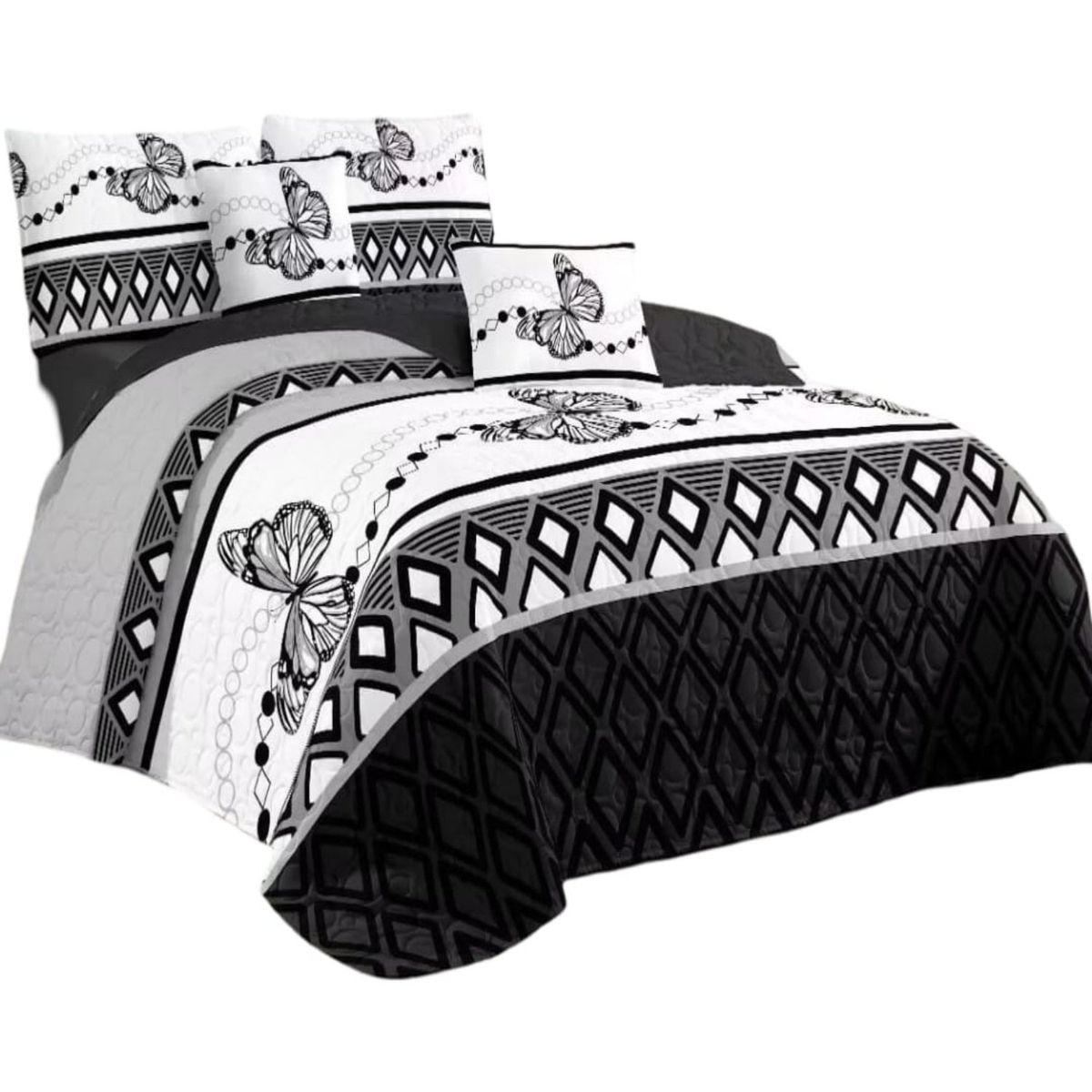 GENERICO - Cubrecama Quilt Verano 2 Plazas + 2 Fundas Almohada D1