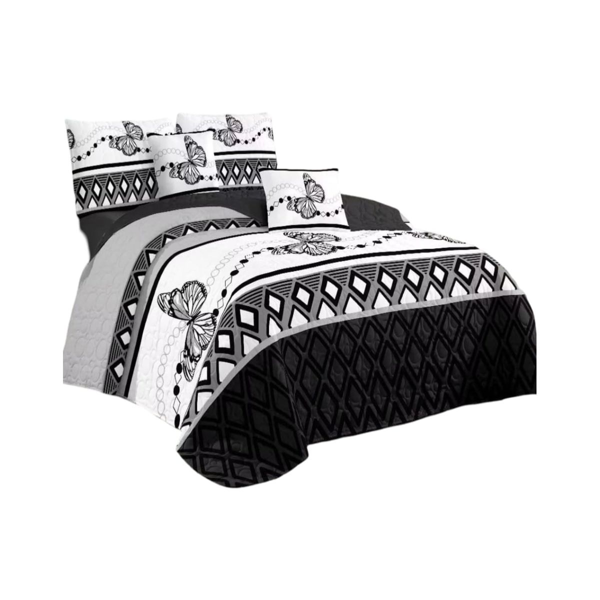 GENERICO - Cubrecama Quilt Verano 2 Plazas + 2 Fundas Almohada D1