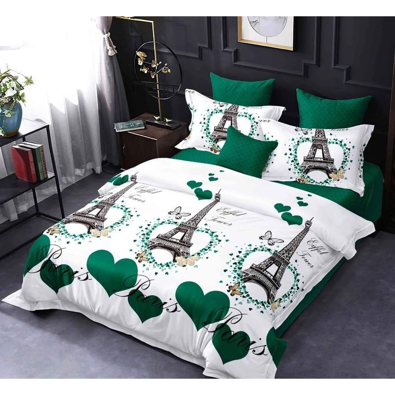 GENERICO - CUBRECAMA QUILT 2 PLAZAS 230X250 CON DISEÑO TORRE EIFFEL TF