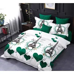 GENERICO - CUBRECAMA QUILT 2 PLAZAS 230X250 CON DISEÑO TORRE EIFFEL TF
