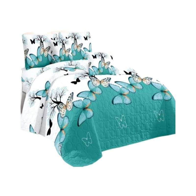 GENERICO - Cubrecama Quilt Verano King + 2 Fundas Almohada DA6