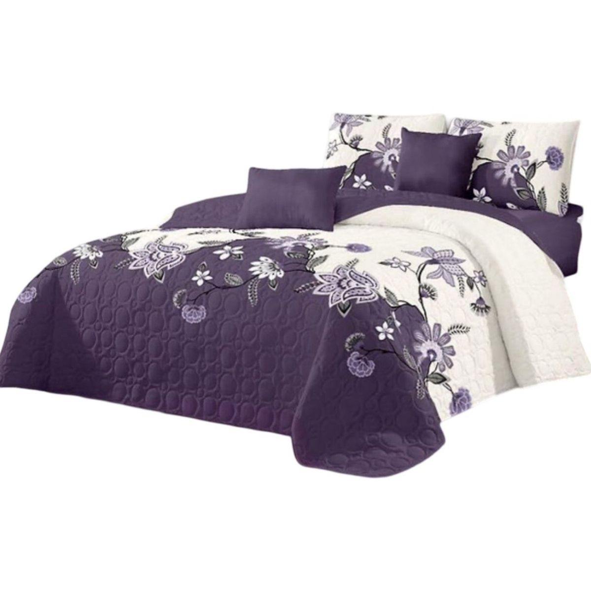 GENERICO - Cubrecama Quilt Verano King + 2 Fundas Almohada D7