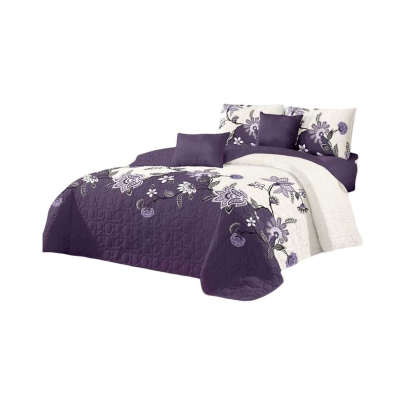GENERICO - Cubrecama Quilt Verano King + 2 Fundas Almohada D7