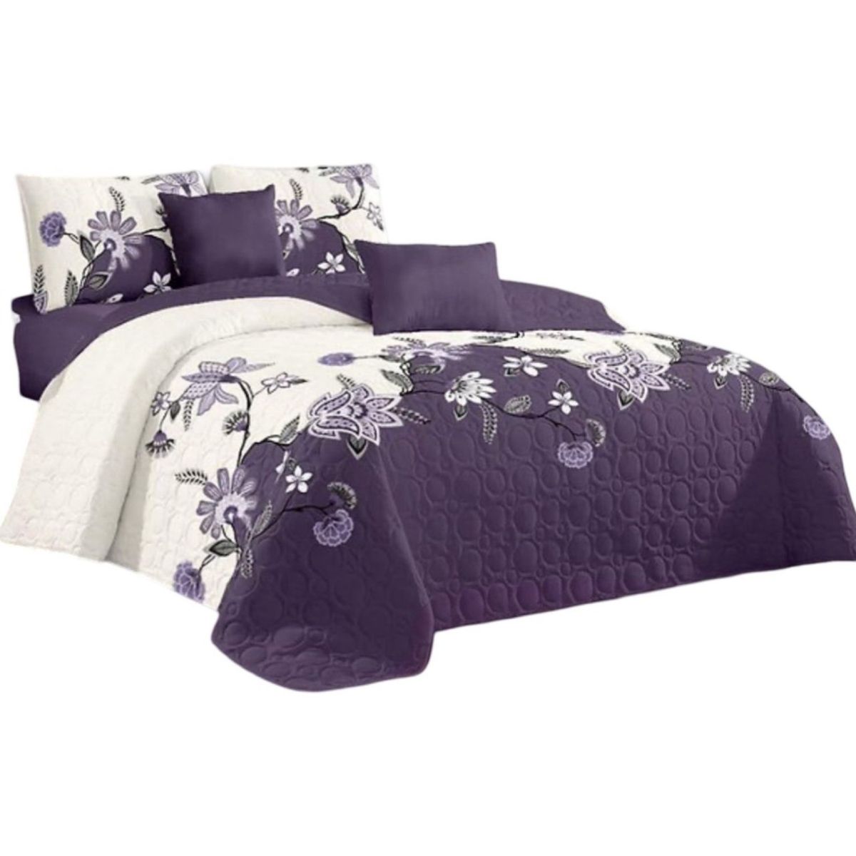 GENERICO - Cubrecama Quilt Verano King + 2 Fundas Almohada D7