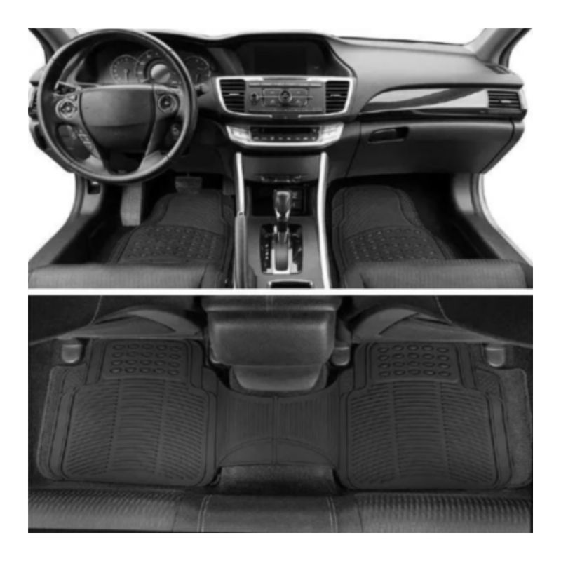 GENERICO - Alfombra Piso De Goma Auto Universal 3 Piezas Camello