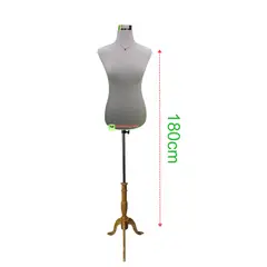 GENERICO - Torso Maniqui Dama Plástico Blanco Con Pedestal Madera Beige