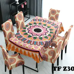 ANGELES DEL HOGAR - Mantel Antimanchas Grueso 140cmx220cm + 6 Fundas Sillas