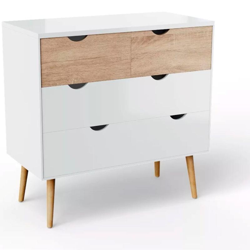 KLIK - Cómoda 6 cajones blanca madera KLIK