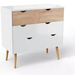KLIK - Cómoda 6 cajones blanca madera