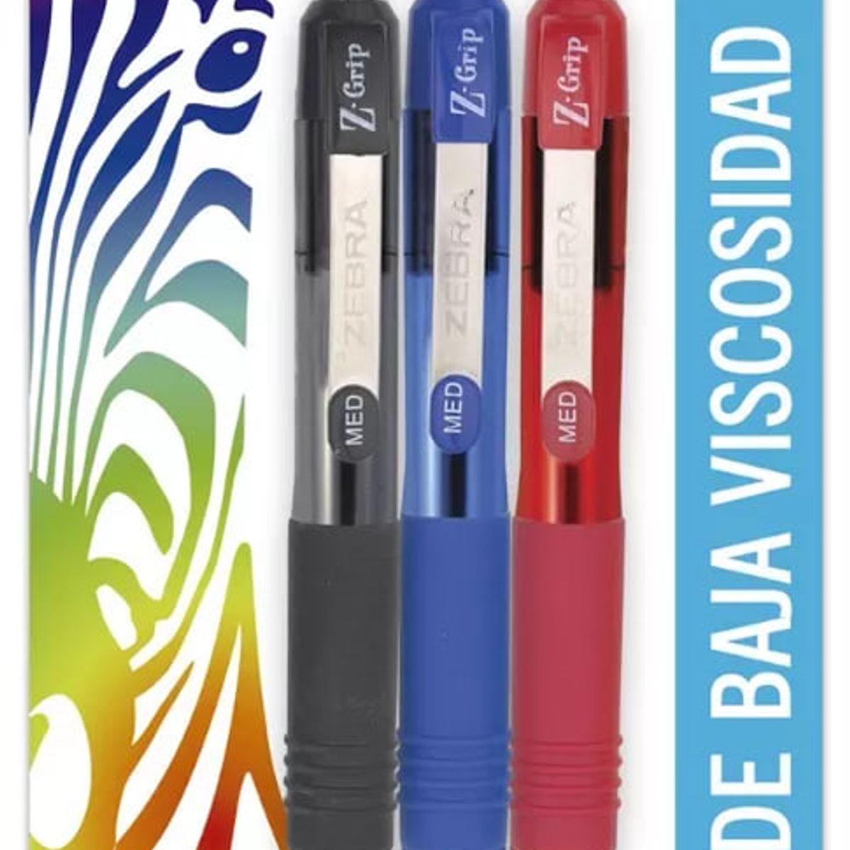 ZEBRA - Bolígrafo Tinta Baja Viscosidad Mini Z-Grip Negro-Rojo-Azul