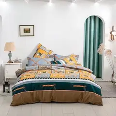 GENERICO - CUBRECAMA QUILT 2 PLAZAS 230X250 CON DISEÑO DE CABALLOS TF