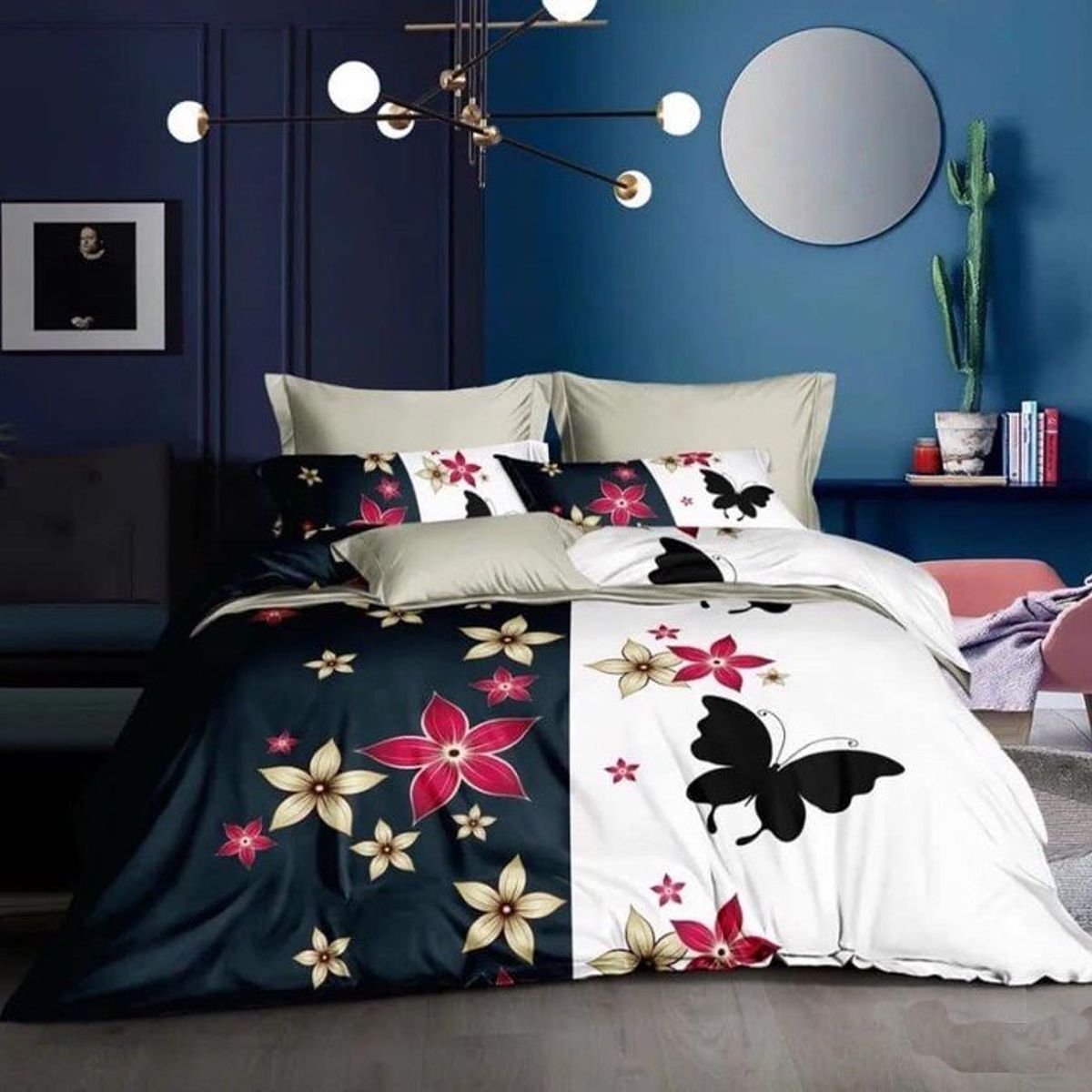 GENERICO - CUBRECAMA QUILT 2 PLAZAS 230X250 CON DISEÑO FLORES Y MARIPOSAS TF