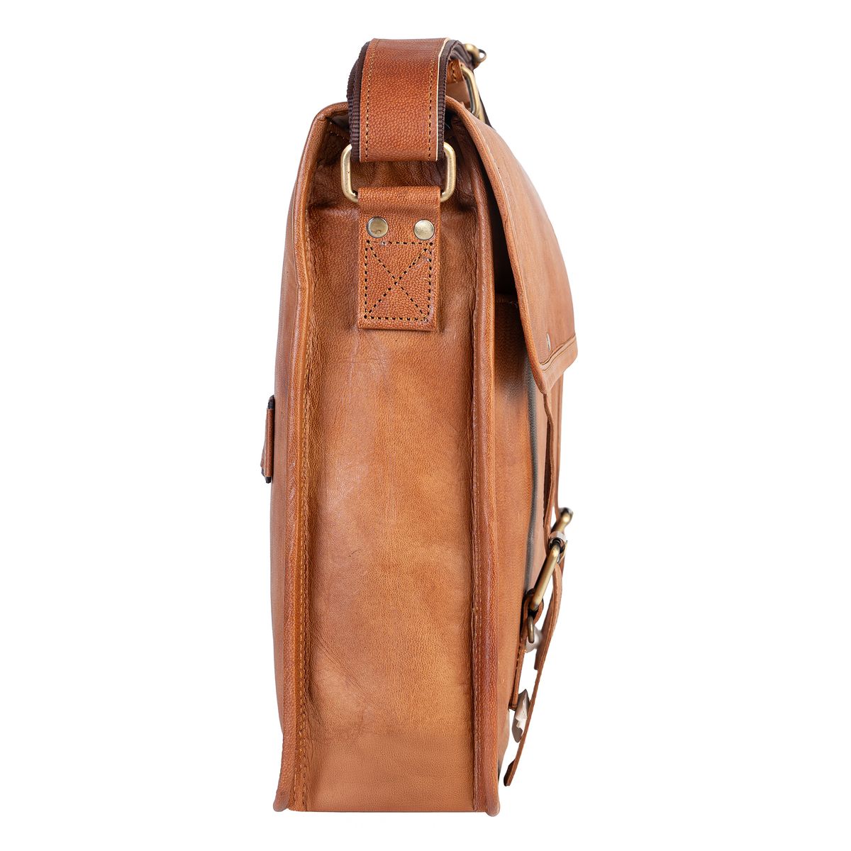 FRANZ MOSSI - Maletín De Cuero Natural Laptop Notebook 15,6" , 16"   Franz Mossi