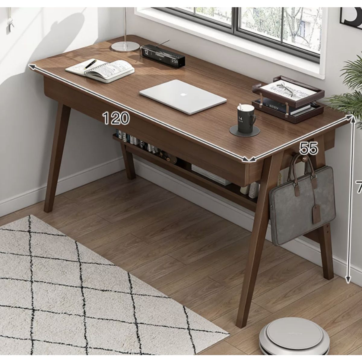 HOMER DESIGN - Escritorio Moderno Multifuncional 120x55x82cm Para Oficina