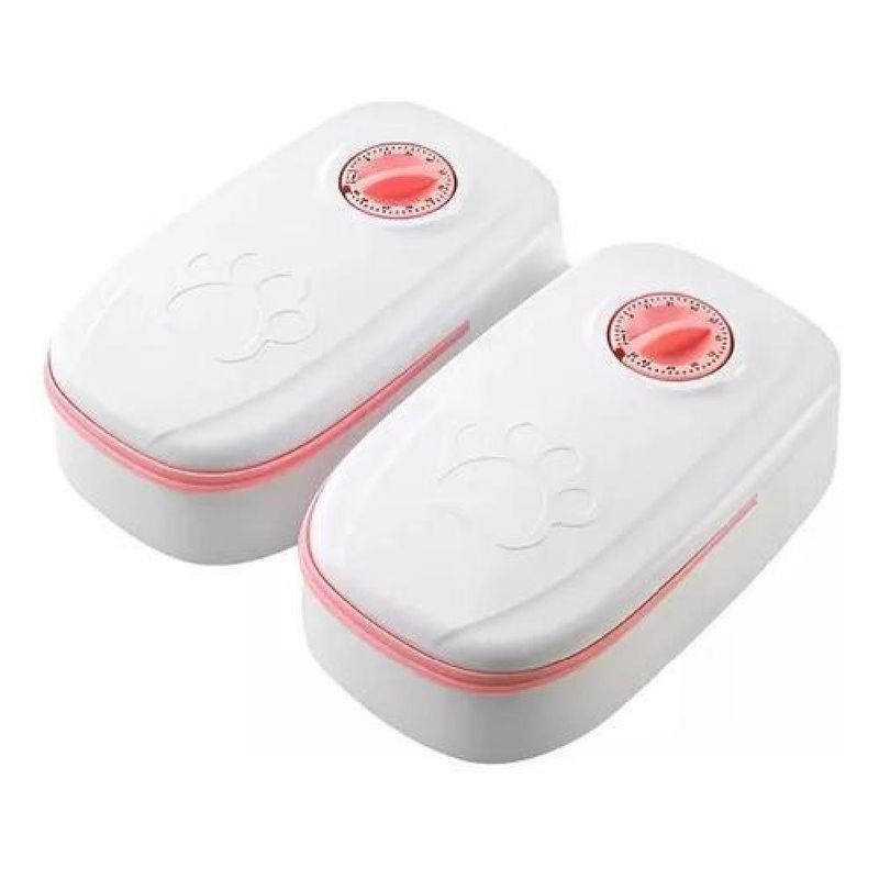 GENERICO - Dispensador De Comida Automatico Roro Comedero Doble  Rosa