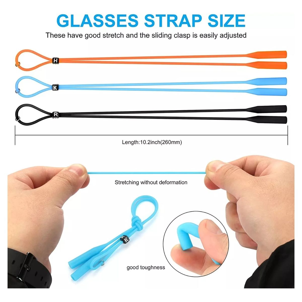 ATURE - 5 Straps Lentes Silicona Ajustable +Ganchos Anticaída Sujeta