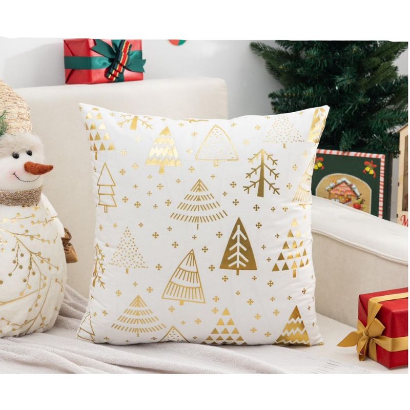 GENERICO - Funda Para Cojín Navidad 45x45 Arbol Blanco D. 1 Und
