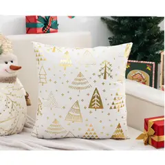 GENERICO - Funda Para Cojín Navidad 45x45 Arbol Blanco D. 1 Und