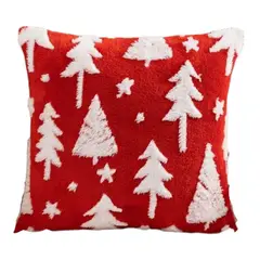 GENERICO - Funda Para Cojín Navidad 45x45 Arbolitos Rojo 1 Und