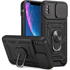 GENERICO - Carcasa Reforzada Con Cubre Cámara Para iPhone X y XS