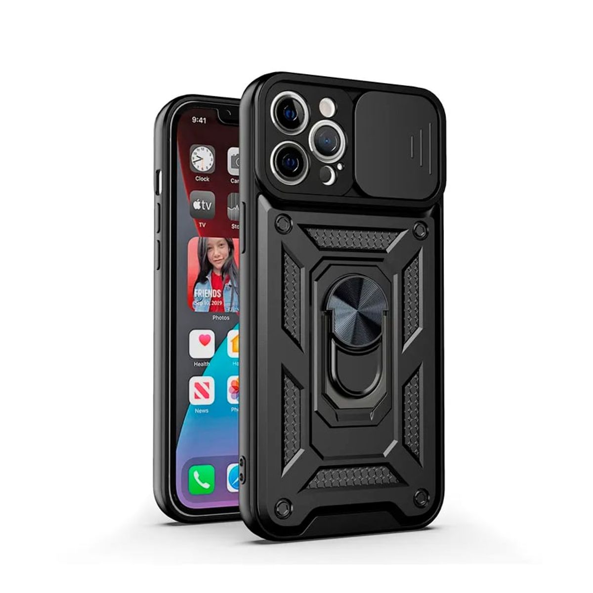 GENERICO - Carcasa Reforzada Con Cubre Cámara Para iPhone 14 Pro Max