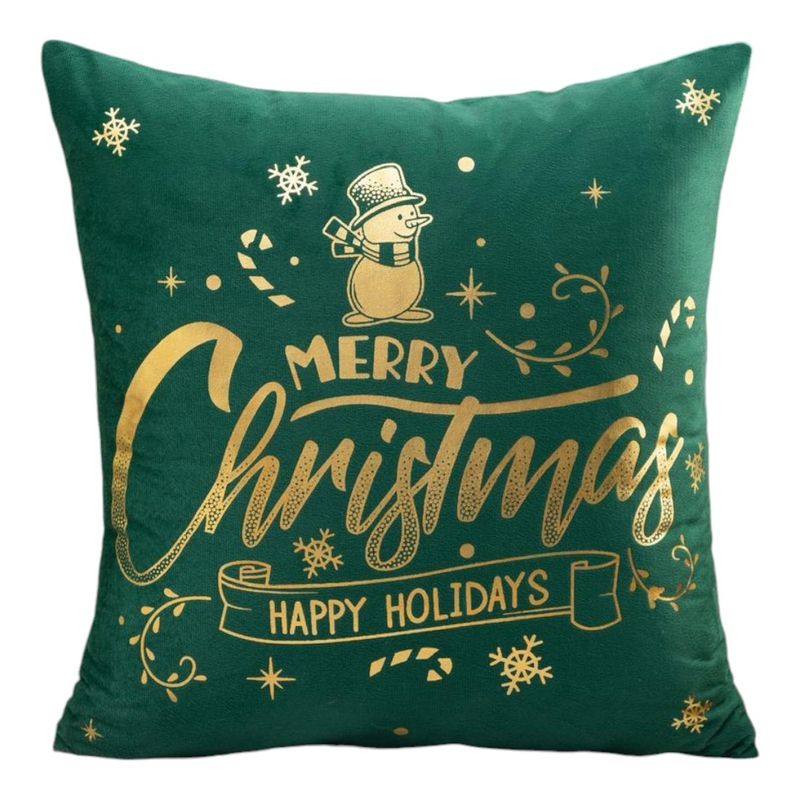GENERICO - Pack 6 Funda Para Cojín Navidad 45x45  Merry Christmas Verde