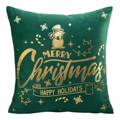 GENERICO - Pack 6 Funda Para Cojín Navidad 45x45 Merry Christmas Verde
