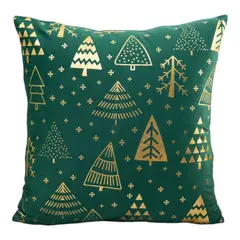 GENERICO - Pack 2 Funda Para Cojín Navidad 45x45 Arbol Verde D.