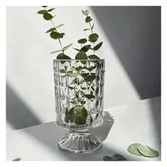 GENERICO - Florero de Vidrio con Relieve - 17 cm