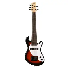 KALA - U-Bass Cuerpo Sólido 5 Cuerdas Fretless SunBurst