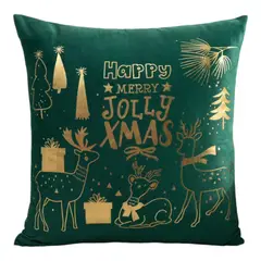 GENERICO - Funda Para Cojín Navidad 45x45 Jolly Verde D. 1 Und