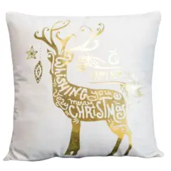 GENERICO - Funda Para Cojín Navidad 45x45 Venado Blanco D. 1 Und